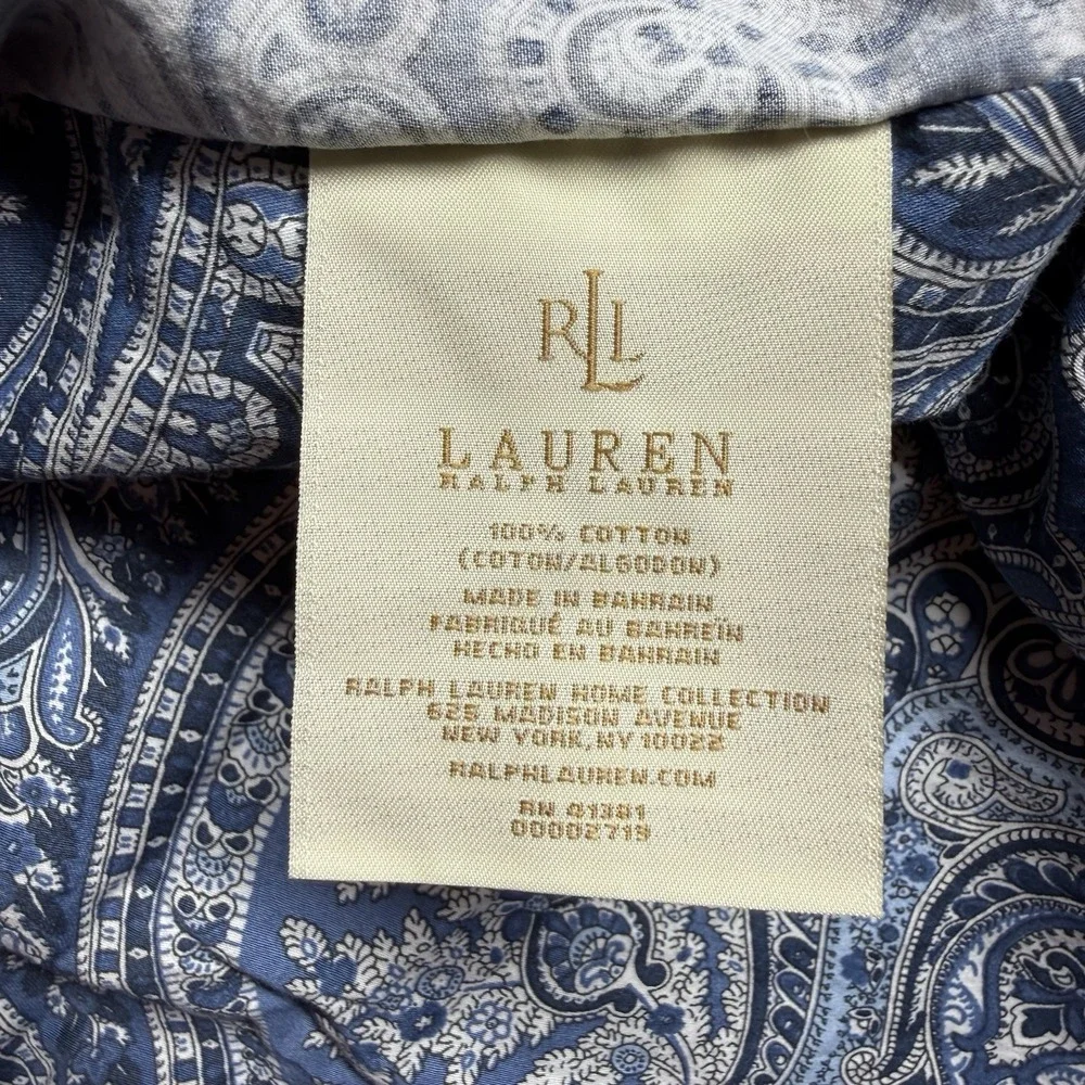 Ralph Lauren Paisley Blue w/Rope Edge Standard‎ Shams Set Of 2 Grandmillennial
